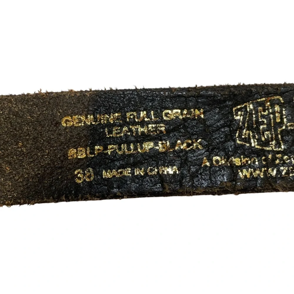 Zep-Pro Black Leather Georgia Belt Sz 38 UGA Bulldogs